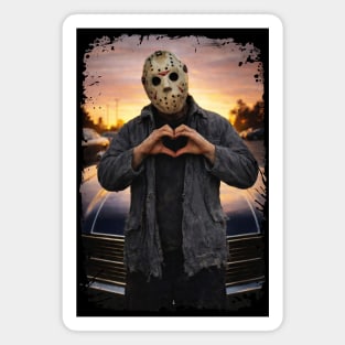 Jason Voorhees Heart Hands Magnet